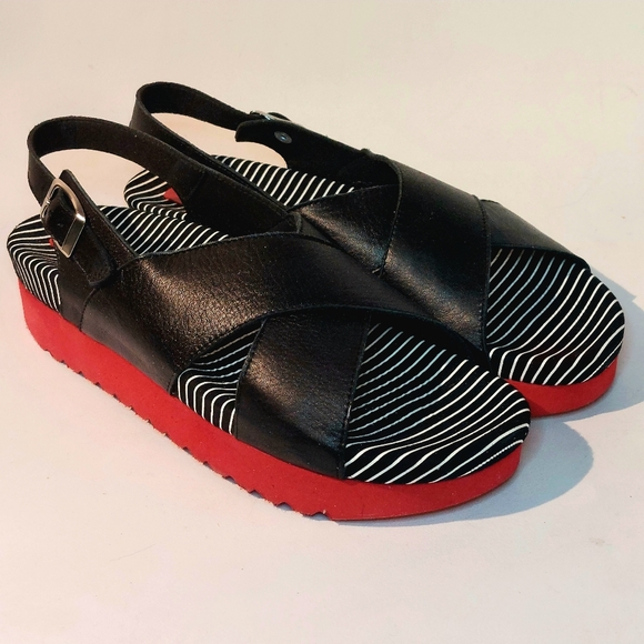 Daniele Ancarani black leather w red soles footbed sandals, EU41, NWT - Picture 7 of 13